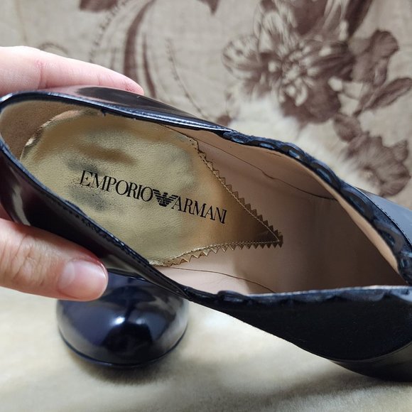 Emporio Armani - vintage -  black leather pumps / booties - xedf56 - Picture 10 of 10
